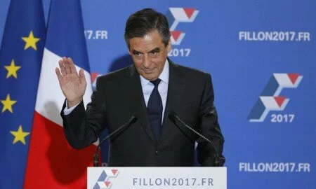 Francois Fillon, former French prime minister and member of Les Republicains political party, delivers his speech after partial results in the second round for the French center-right presidential primary election in Paris, France, November 27, 2016. Fillon, a socially conservative free-marketeer, is to be the presidential candidate of the French centre-right in next year's election, according to partial results of a primaries' second-round vote showed on Sunday. REUTERS/Philippe Wojazer