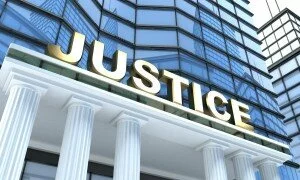 Building and sign Justice (done in 3d)